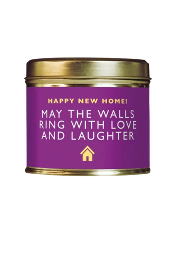 Scented Candle In Tin - Purple- Happy New Home- Shearer Candles